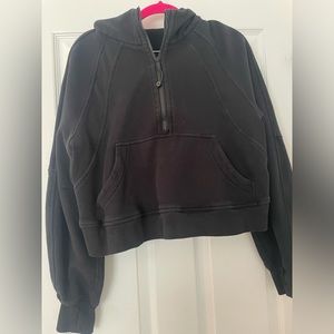 Black quarter zip w/hood lululemon scuba!!